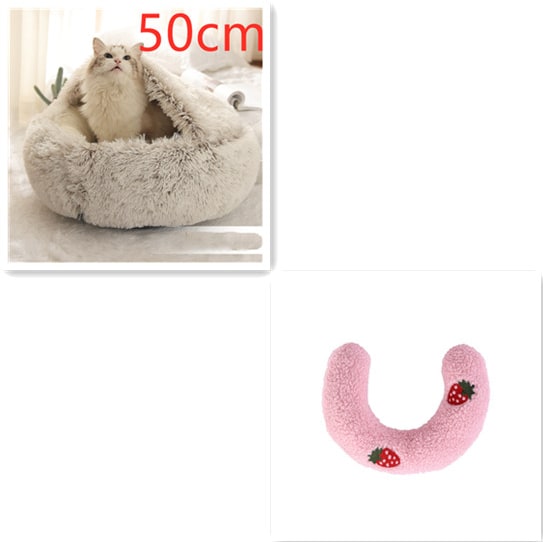 Cavernous Cozy Cat Bed with Plush Enclosure and Supportive Rim