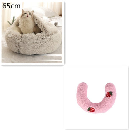 Cavernous Cozy Cat Bed with Plush Enclosure and Supportive Rim