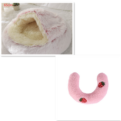 Cavernous Cozy Cat Bed with Plush Enclosure and Supportive Rim
