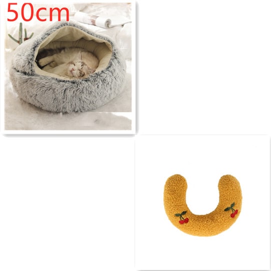 Cavernous Cozy Cat Bed with Plush Enclosure and Supportive Rim