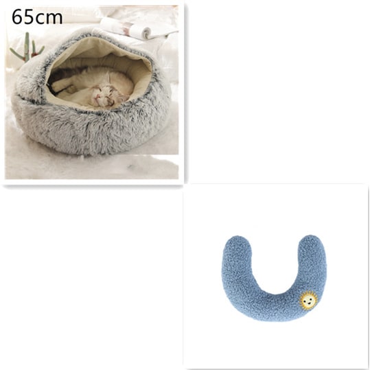 Cavernous Cozy Cat Bed with Plush Enclosure and Supportive Rim