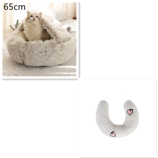 Cavernous Cozy Cat Bed with Plush Enclosure and Supportive Rim