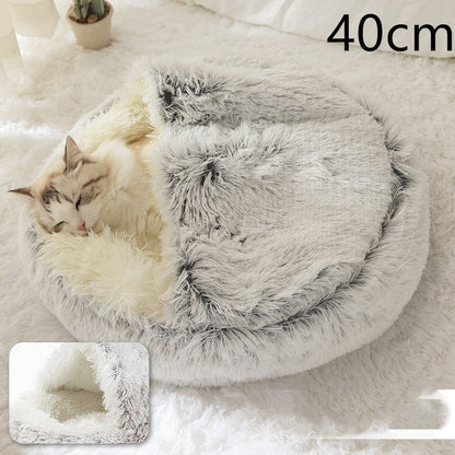 Cavernous Cozy Cat Bed with Plush Enclosure and Supportive Rim