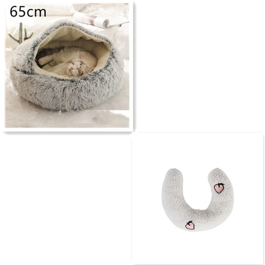 Cavernous Cozy Cat Bed with Plush Enclosure and Supportive Rim