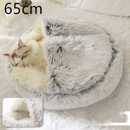 Cavernous Cozy Cat Bed with Plush Enclosure and Supportive Rim