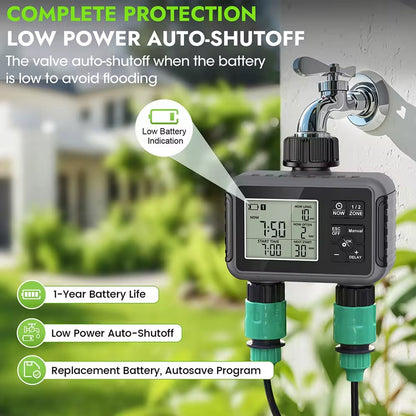 Smart Water Timer for UK Gardens with Dual-Zone Control