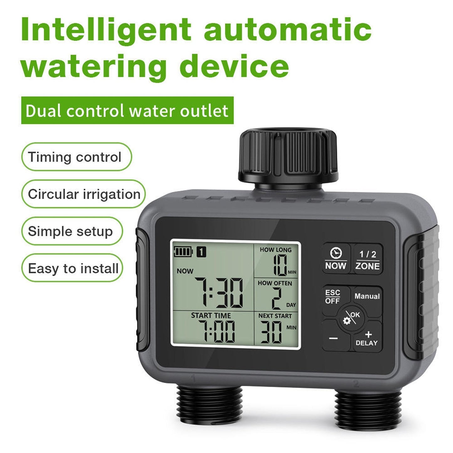Smart Water Timer for UK Gardens with Dual-Zone Control