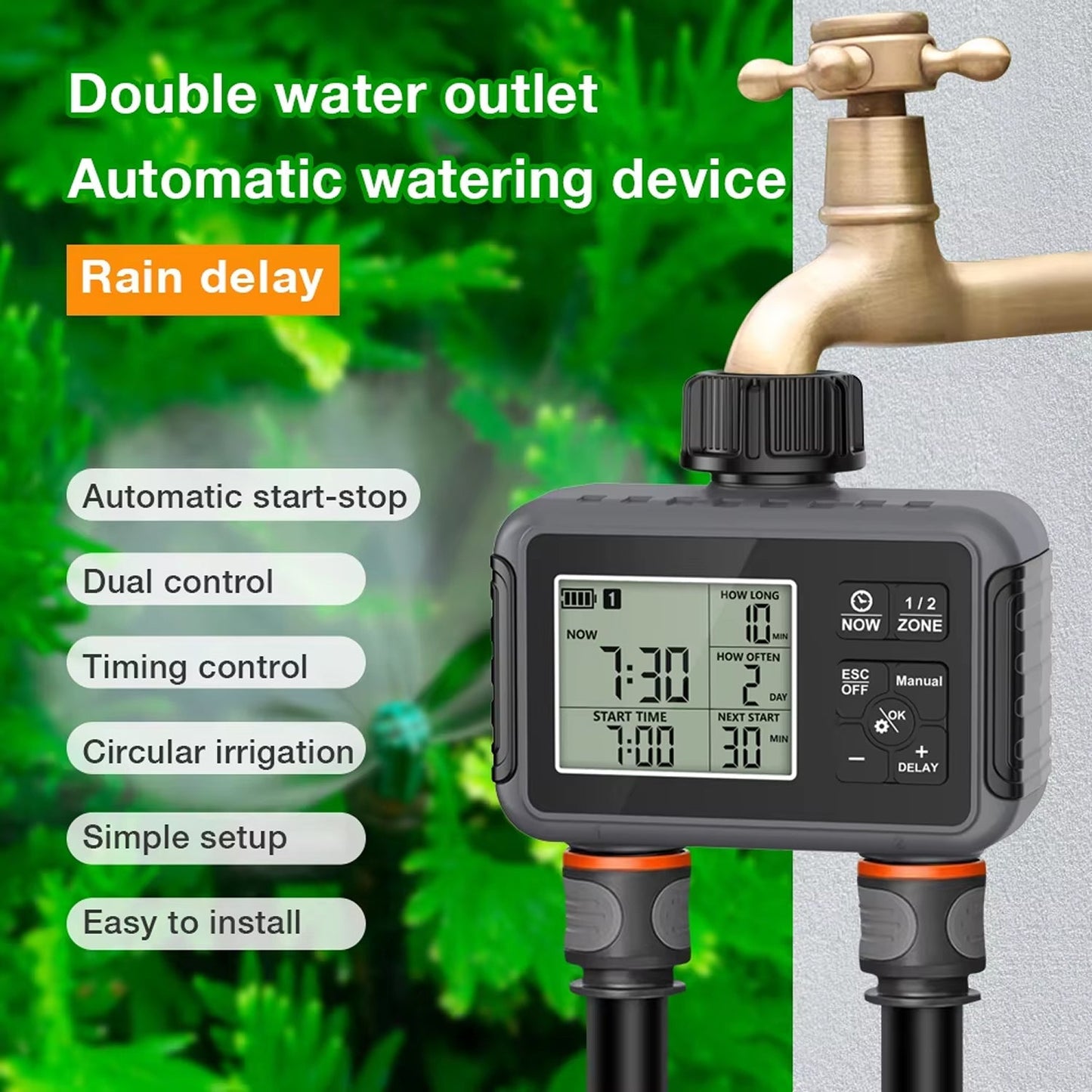 Smart Water Timer for UK Gardens with Dual-Zone Control