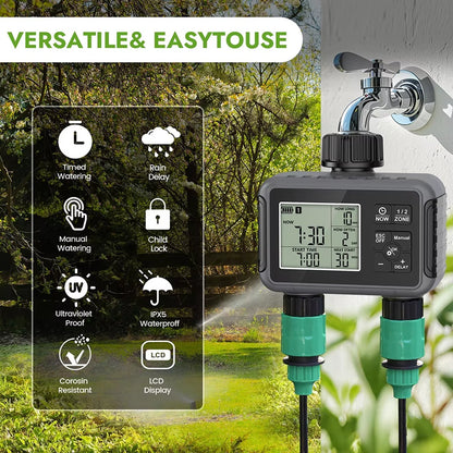 Smart Water Timer for UK Gardens with Dual-Zone Control