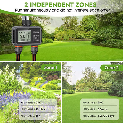 Smart Water Timer for UK Gardens with Dual-Zone Control