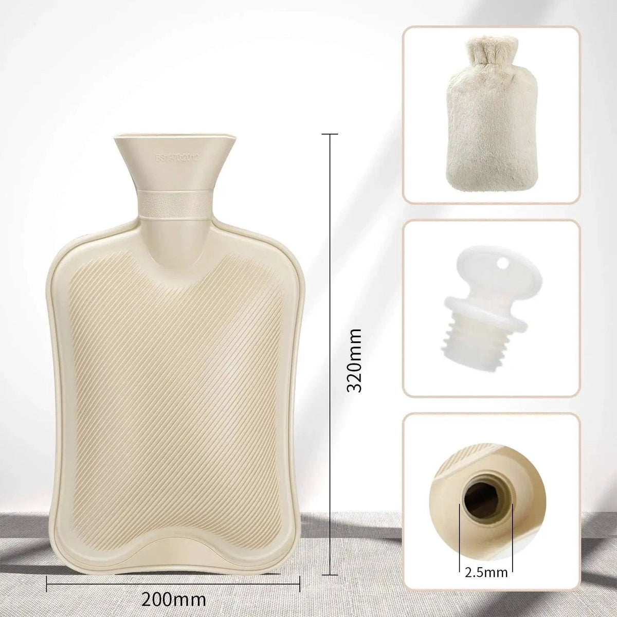 Plush-Covered Hot Water Bottle for Ultimate Comfort