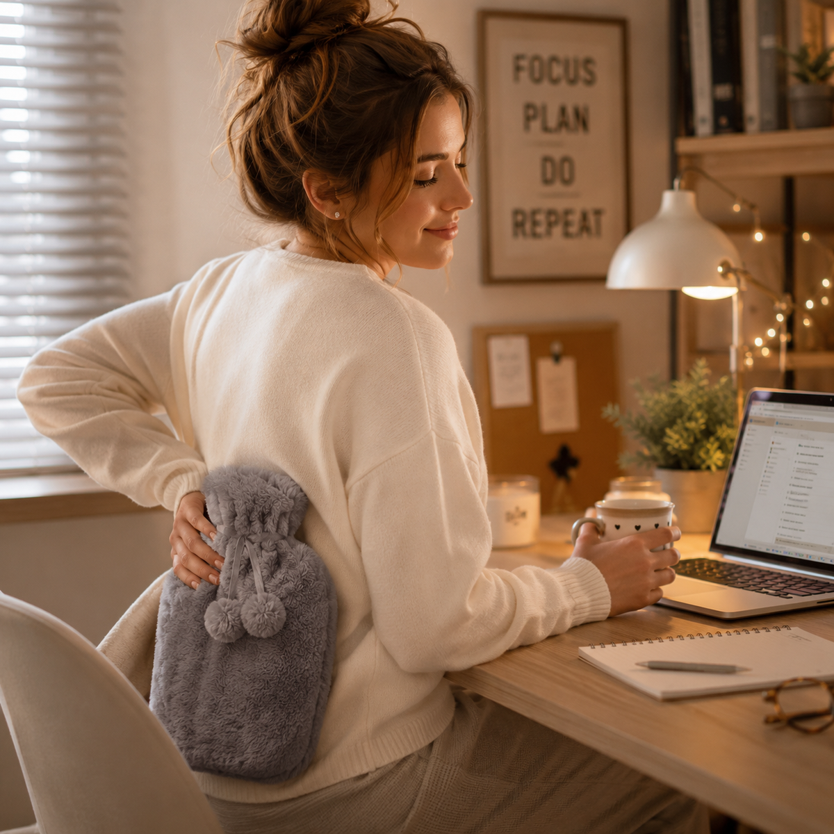 Plush-Covered Hot Water Bottle for Ultimate Comfort