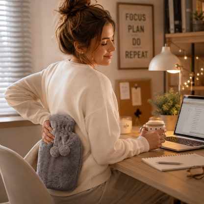 Plush-Covered Hot Water Bottle for Ultimate Comfort