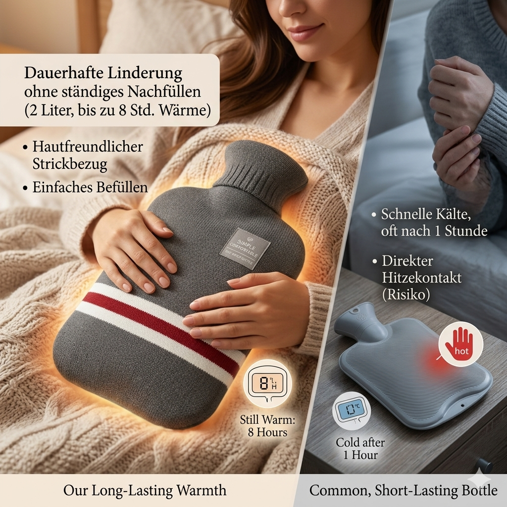 Cozy Heat Bottle with Soft Knit Cover – 2L of Comfort