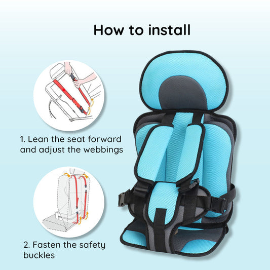 Child Safety Car Seat Cushion for Ages 0-12 - Wearable Protection