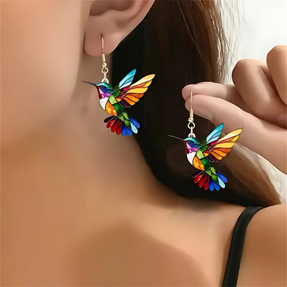 Vibrant Avian Charm Jewelry Set with Coordinating Earrings