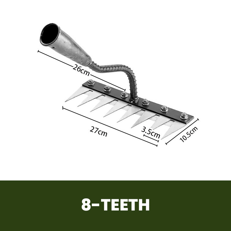 Handheld Garden Rake – Carbon Steel Tool for Precision Gardening Tasks