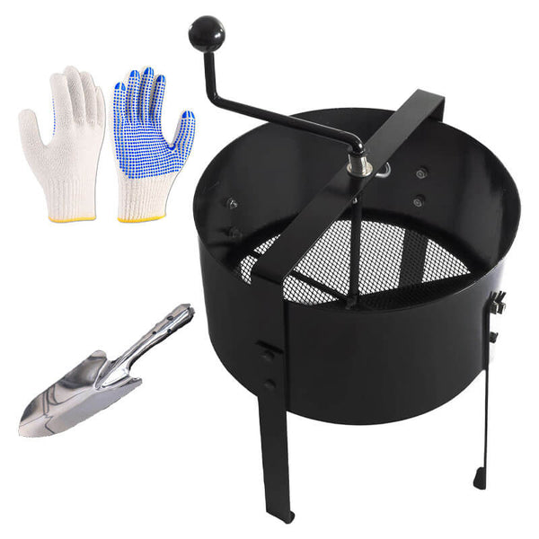 Rotating Soil and Compost Sifter with Metal Frame – Ergonomic Design
