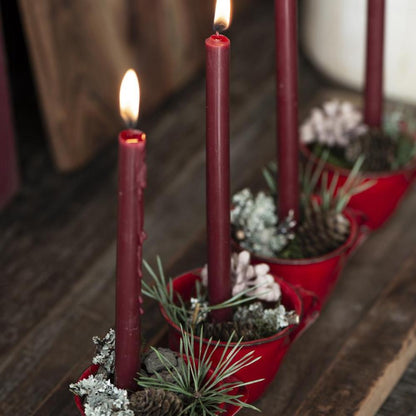 Narrow Dark Red Taper Candle Set of 6 – Hege Style
