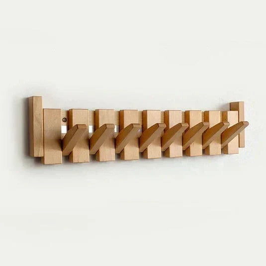 Compact Wall-Mounted Coat Organizer with Retractable Hooks