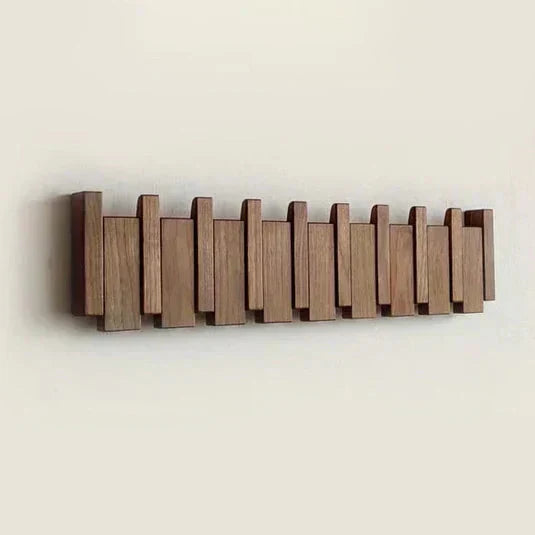 Compact Wall-Mounted Coat Organizer with Retractable Hooks