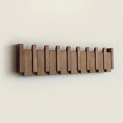 Compact Wall-Mounted Coat Organizer with Retractable Hooks