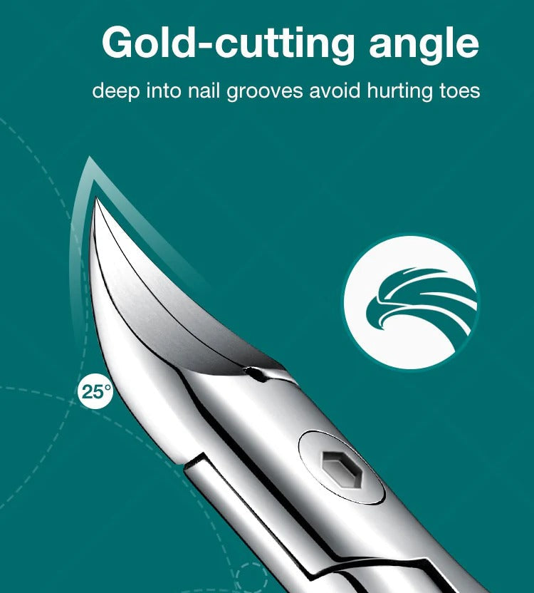 Ergonomic Nail Clipper for Seniors with Splash Guard – Painless for Thick or Ingrown Toenails
