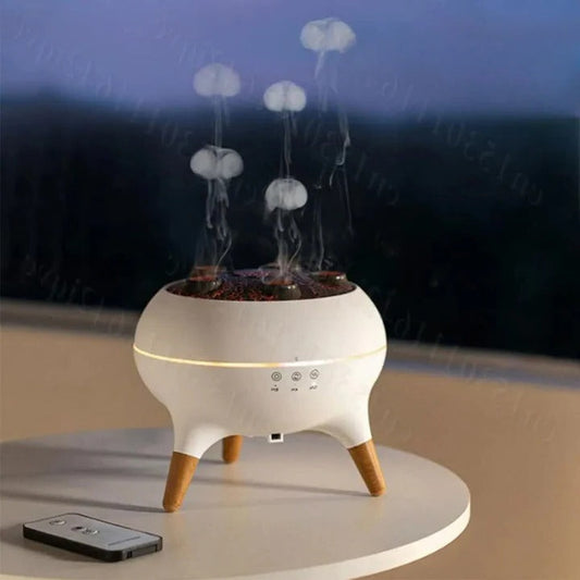 Essential Oil Diffuser and Humidifier with Dynamic Jellyfish Design