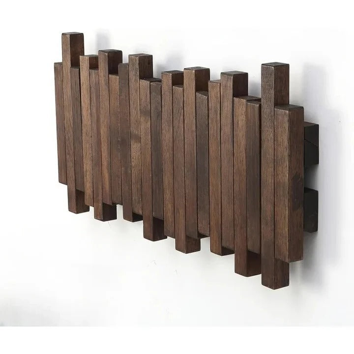 Coat Hook Rack Made from Natural Wood