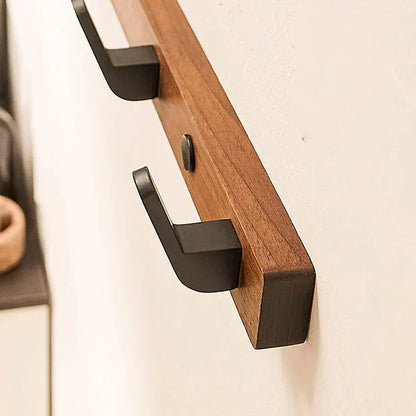 Wall-Mounted Coat Hook with Wood and Metal Holder – Minimalist Design