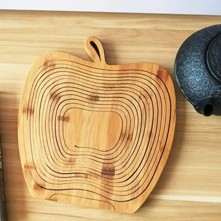 Bamboo Cutting Board and Collapsible Fruit Basket
