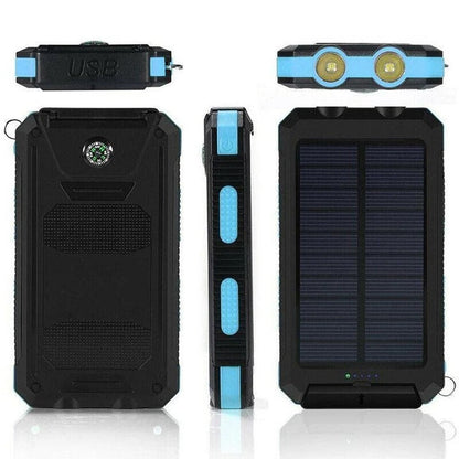 Solar Power Bank 30,000mAh – Waterproof Portable Charger