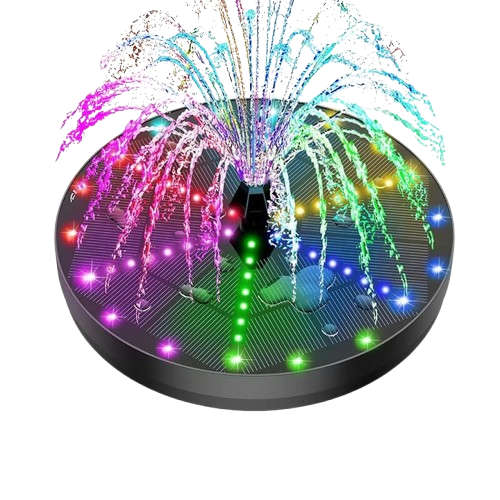 Solar Powered Fountain Featuring 60 LED Lights