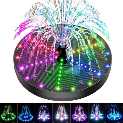 Solar Powered Fountain Featuring 60 LED Lights