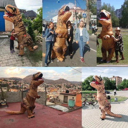 Adult Inflatable Dinosaur Costume - T-Rex Suit with Integrated Fan
