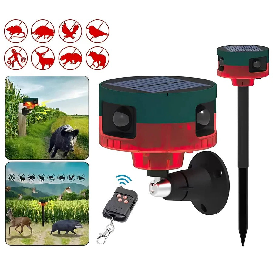360-Degree Solar Animal Repeller for Birds, Pigeons, Boars, Rabbits, and Deer