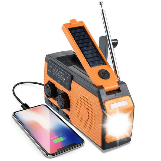 Emergency Radio with Hand Crank and Solar Power