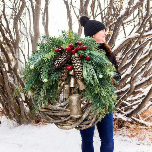 Boho Rustic Holiday Wreath for Door and Wall Decoration