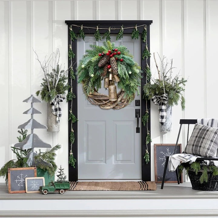Boho Rustic Holiday Wreath for Door and Wall Decoration