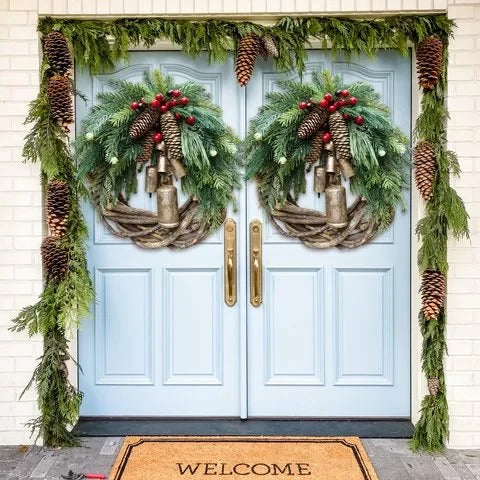 Boho Rustic Holiday Wreath for Door and Wall Decoration