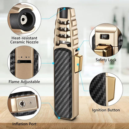 Versatile Adjustable Lighter with Blue Flame for Indoor and Outdoor Use