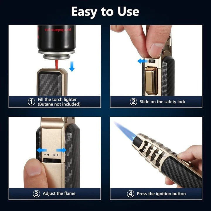 Versatile Adjustable Lighter with Blue Flame for Indoor and Outdoor Use