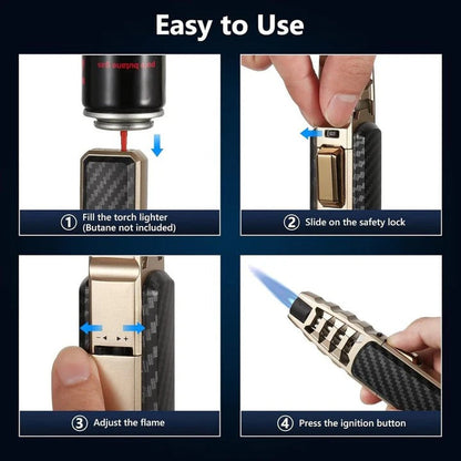 Versatile Adjustable Lighter with Blue Flame for Indoor and Outdoor Use