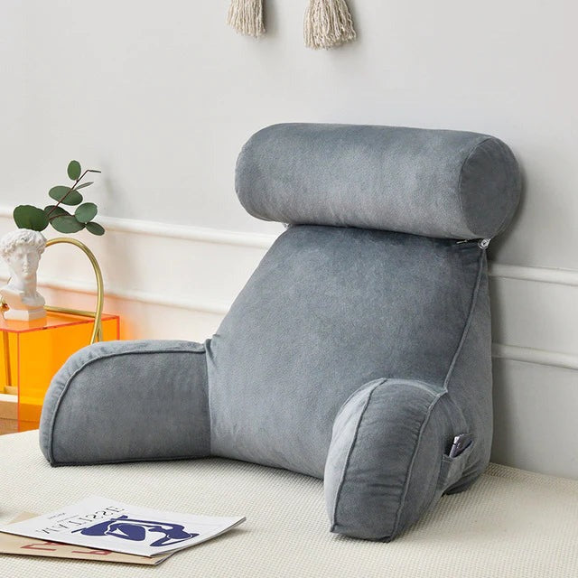 Upright Reading Pillow for Bed – Cushioned Support with Arm Rest
