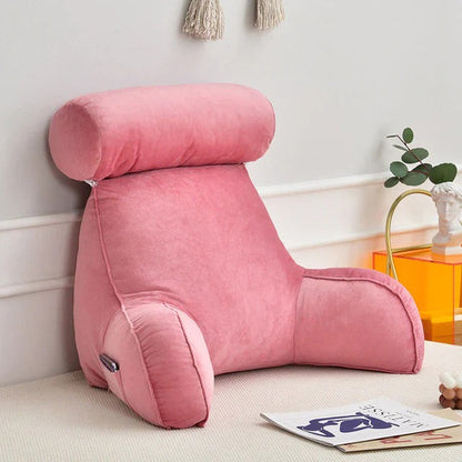 Upright Reading Pillow for Bed – Cushioned Support with Arm Rest