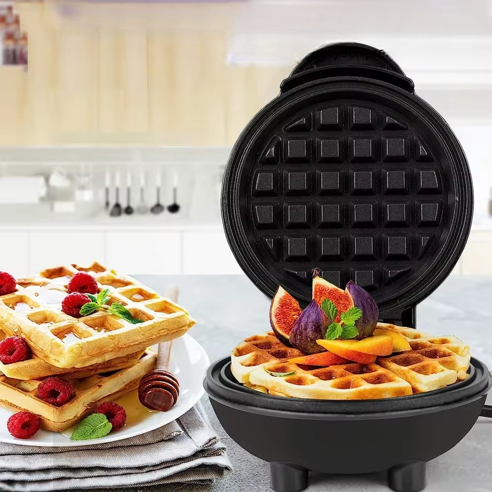 Mini Electric Waffle Maker with Nonstick Coating