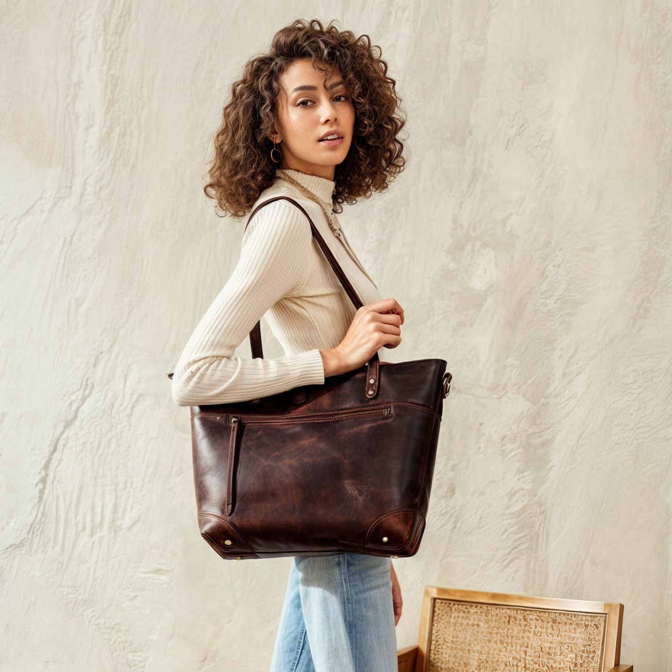 Retro Faux Leather Handbag