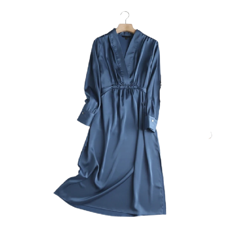 Long Sleeve Satin Dress for Women