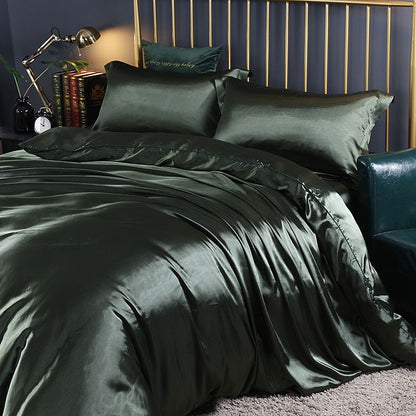 Luxury Silk Bedding Set - 4 Pieces with Duvet Cover and Pillowcases