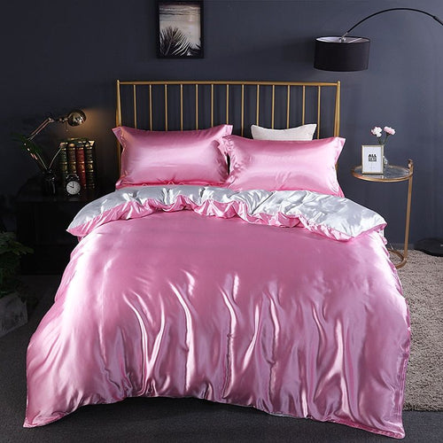 Luxury Silk Bedding Set - 4 Pieces with Duvet Cover and Pillowcases